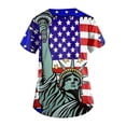 thumbnail image 3 of EQWLJWE Chemises pour Femmes Liquidation T-Shirts pour Femmes Independence Day T-Shirt à Col en V Décontracté à Manches Courtes Imprimé avec Poches Hauts pour Dames Blouse Uniforme, 3 of 3