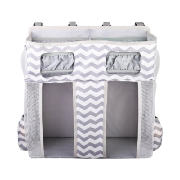Luzkey Organisateur de Couches Suspendu Table à Langer Spacieuse Parc pour Bébé Empileur de Couches Rayures Gris Blanc
