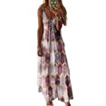 thumbnail image 1 of Nouveau Décontractée en Vrac Géométrique Impression Fronde Jupe Grande Taille Veste Plage Longue Robe, 1 of 5