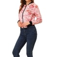 thumbnail image 4 of INSPIRE CHIC Women's Bomber Jacket Slim Fit Lightweight Zip Up Jacket Pink M, 4 of 6