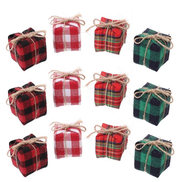 Miangastore 12Pcs Mini Boxes Ornaments Doll House Christmas Miniature Present Box Prop