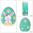 thumbnail image 4 of Boîte en Fer-Blanc Lapin de Pâques - Forme d'Œuf Plat, Haute Qualité, pour Cadeaux et Rangement - Design Adorable, Réutilisable, 4 of 4