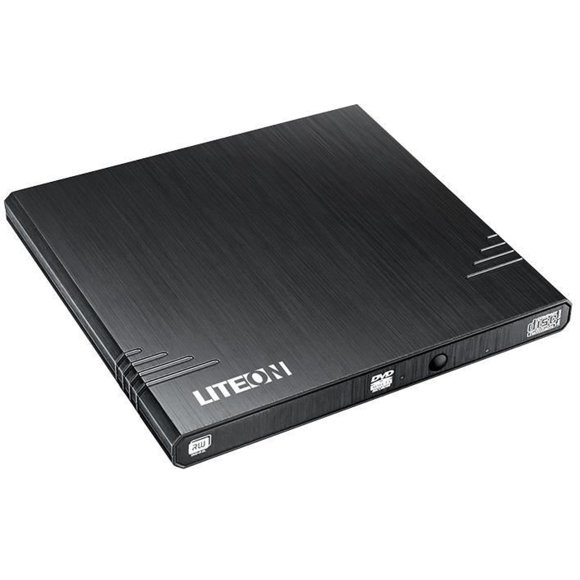 LITE-ON - 8x Ultra Slim External DVD Writer with Link2TV Connectivity, Black