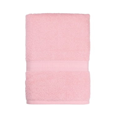Mainstays Basics Solid Bath Towel, Soft & Durable, 100% Cotton , Pink