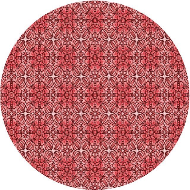 Ahgly Company Tapis d'Intérieur Ronds Transitionnels Rouges Lavables à la Machine, 3 Pieds Rond