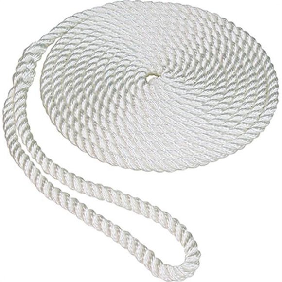 Unified Marine 50013011 0.5 x 25 in. Nylon Dockline- White