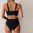 thumbnail image 4 of Weiqiqre 2 Piece Swimsuit for Women Twist Front Tie Back 2 Piece Bathing Suit V Neck Ruched Swimsuits Bikinis, 4 of 6