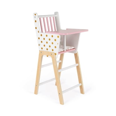 Janod Candy Chic Highchair – Wooden Baby Doll Chair - Ages 3+