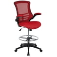 thumbnail image 1 of EMMA + OLIVER Mid-Back Red Mesh Ergonomic Drafting Chair with Foot Ring and Flip-Up Arms, 1 of 4