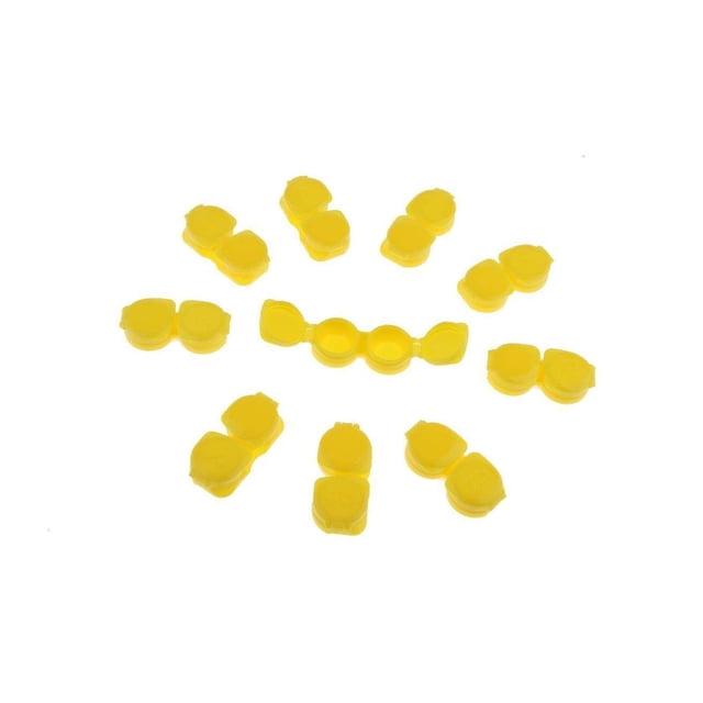 Trousse de Voyage pour Lentilles de Contact à Couvercle Rabattable Mini 10 Pcs Support Étui de Trempage Boîte de Trempage Étui Jaune