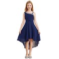 thumbnail image 3 of Doomiva Robe d'Été Sans Manches à Sequins pour Fille, une Épaule, Robe de Demoiselle d'Honneur Formelle Bleu Marine 10, 3 of 7