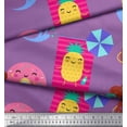 thumbnail image 3 of Soimoi Purple Silk Fabric Beech & Fun Party Print Fabric by Yard 42 Inch Wide, 3 of 5