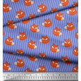 thumbnail image 3 of Soimoi Blue polyester Crepe Fabric Fox Stripe Decor Fabric Printed Yard 52 Inch Wide, 3 of 3