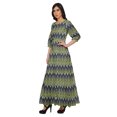 thumbnail image 2 of Moomaya Round Neck 3/4 Sleeve Long Dress For Women Plus Size Summer Clothing, 2 of 3
