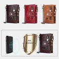 thumbnail image 4 of Men Genuine Leather RFID Anti-scanning Anti-Theft Zipper Wallet With Chain - Brown, 4 of 6