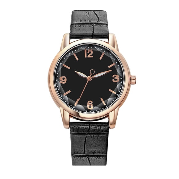 Rbaofujie Watches for Women On Sale Clearance Hard Work Two-color Dial Quartz Ladies Watch Belt Watch Women Seiko Watches Black