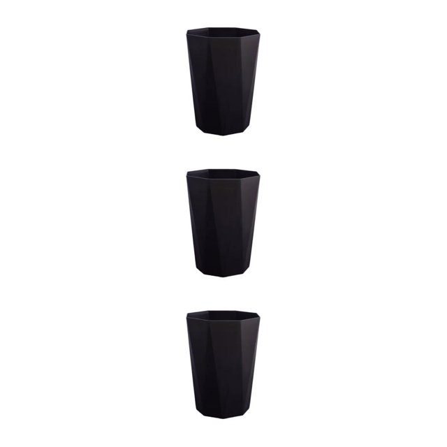 ZheElen PP Office And Home Waste Bin - 6L Capacity Easy Access Kitchen Large Capacity Kitchen Bedroom Black L 3Set