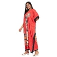 thumbnail image 4 of Oussum Robes Longues Caftans Tribales Rouges en Polyester Grande Taille pour Femmes, 4 of 7