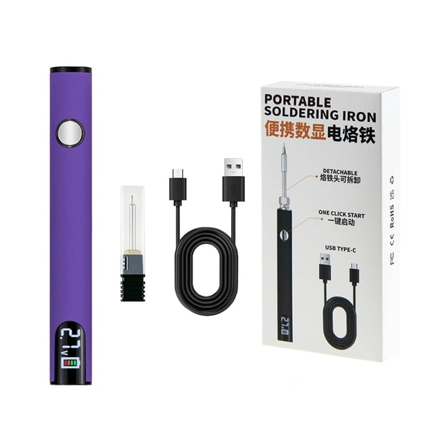 USB Soldering Iron Kit | LED Display | Adjustable Voltage 2.7V/3.7V/4.2V | 510 Connector | Fast USB-C Charging | Portable Precision Pen Design | 650mAh Battery | Multi-Function Welder