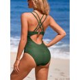 thumbnail image 5 of Charmo V Neck One Piece Swimsuit for Womens Crochet Mesh Cut Out Bathing Suit, 5 of 5
