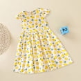 thumbnail image 4 of GDREDA Robe Bohème Petite Enfant Filles Robe Florale Manche Douce Robe Fruit pour Enfants Robe d'Été Décontractée Robe de Maison Jaune, 7-8 Ans, 4 of 7