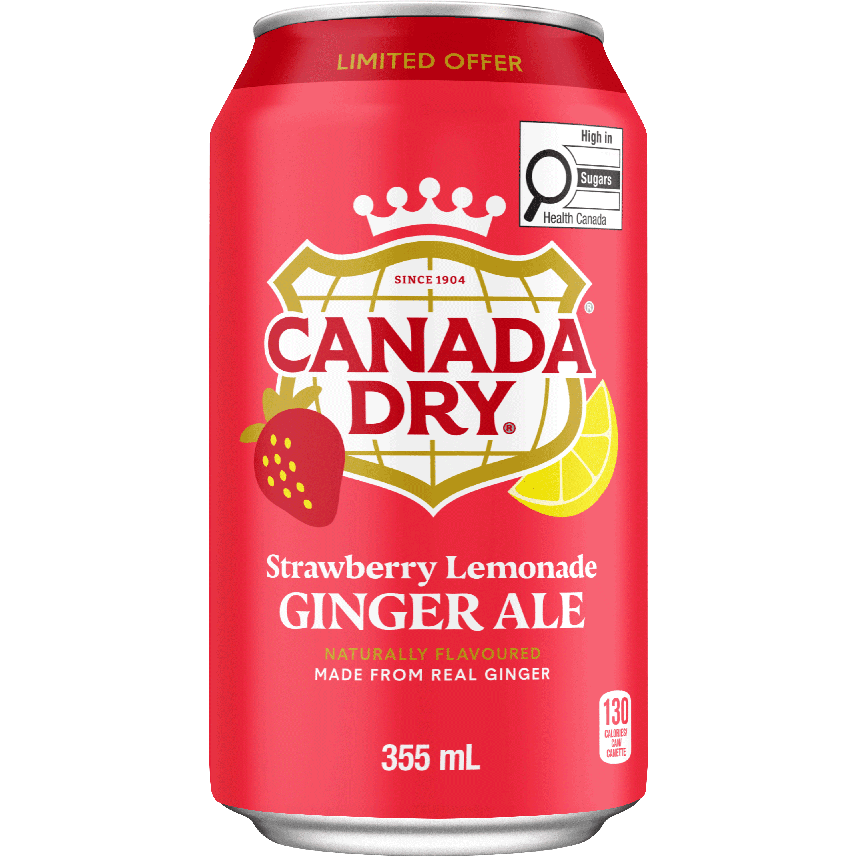Soda gingembre à la limonade aux fraises Canada Dry 