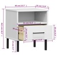 thumbnail image 4 of vidaXL Bedside Cabinet with Metal Legs White Solid Wood Pine OSLO, 4 of 5