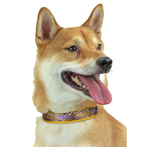 Zubaz NFL Team Adjustable Pet Collar for Dogs & Cats Minnesota Vikings Small