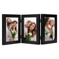 thumbnail image 2 of Frametory, 5x7 Trifold Picture Frame Hinged Photo Frames Three Folding Frame Desktop Glass Frame Vertical (Black, 5x7 Triple), 2 of 4