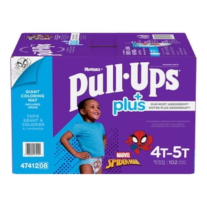 Huggies Pull-Ups Plus Pantalons de formation, 4T à 5T Garçon, 102-pack