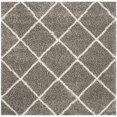 thumbnail image 3 of Safavieh Hudson Shag Collection SGH281B Grey and Ivory Square Area Rug, 7 feet Square (7' Square), 3 of 5