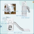 thumbnail image 3 of Qaba Glissoire 5 en 1 pour Tout-Petits pour Enfants de 1 à 3 Ans pour Usage Intérieur, Gris, 3 of 10