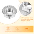 thumbnail image 4 of Uxcell Flange Left Hand Nuts, M8x1.25mm 304 Stainless Steel Serrated Flange Left Hand Reverse Nuts, Silver 4pack, 4 of 6