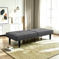 thumbnail image 2 of Mainstays 67" Studio Futon Sofa Bed, Grey Linen Upholstery, Split-Back Adjustable, 2 of 10