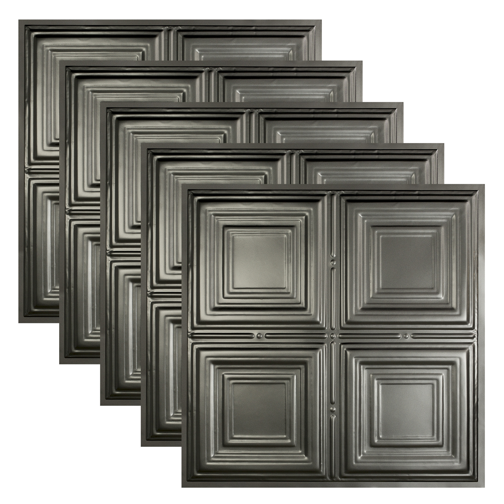 Great Lakes Tin Syracuse Argento 2ft x 2ft Lay In Ceiling Tiles (5 Pack)