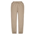thumbnail image 4 of WENXIAOO Toddler Sweatpants Drawstring Sweatpants With Pockets Solid Color Khaki Sweat Pants For Girls Kids Spring Fall Sweatpants Size 3-4T, 4 of 7