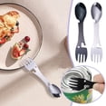 thumbnail image 2 of Hearth & Gear Three In One Stainless Steel Multifunctional Fork Spoon Can Opener Outdoor Portable Kitchen Utensils Fancy Plates Mat Disposable Place Mats Indoor Dining Baby Doilies for Tables Teal, 2 of 3