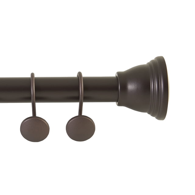 Mayott Adjustable Shower Curtain Tension Rod with 12-Piece Hook Set in Oil-Rubbed Bronze