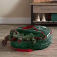 thumbnail image 4 of Large Christmas Wreath Storage Bag 24” - Garland Holiday Container with Tear Resistant Fabric - Featuring Heavy Duty Handles and Transparent Card Slot - (Red), 4 of 8