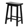 thumbnail image 4 of PJ Wood Classic Saddle-Seat 24" Kitchen Counter Stools, Black (Set of 8), 4 of 11