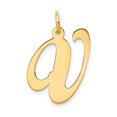 thumbnail image 1 of Diamond2Deal 14K Yellow Gold Large Script Letter V Initial Pendant for Women, 1 of 5