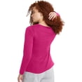 thumbnail image 5 of Hanes T-Shirt à Manches Longues Col Rond pour Femmes, 2TG, Rose Vif, 5 of 5