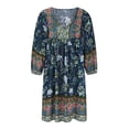 thumbnail image 4 of Robe d'Invitée de Mariage Mode Femme Bohème Col en V Ample Manches 3/4 Imprimée Robe Courte Longueur Mini Robe à Pois Robe à Bretelles Robe Mini Robe Maxi Robe Sans Bretelles, 4 of 7