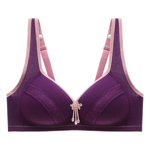 Cathalem Women's Comfort Devotion Underwire Bra Lifting Lace Bra for Heavy Breast,Purple 38