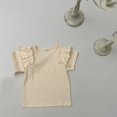 thumbnail image 1 of Shirts for Girls, Children Solid Color Loose Girl Ruffle Sleeve Round-Neck Blouses Western Style Top, 1 of 3