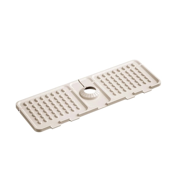Protège-robinet et Tapis d'Égouttement Protecteur de Cuisine Protège-Repas en Silicone Tapis de Robinet de Cuisine Plateau en Pierre Tapis de Robinet Garde pour Salle de Bain Cuisine (Beige 1 Pce) Organiseur d'Assiettes Support au-Dessus de la Pierre Batterie de Cuisine Égouttoir avec