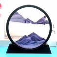 thumbnail image 2 of DOLITY Round Glasss Art Picture 3D Effect Dynamic Deep Sea Flowing Sand Art, Birthday 7in Yellow, 2 of 4