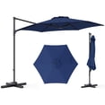 thumbnail image 1 of Costway Parasol Déporté de Patio 10 Pi avec Rotation à 360°, Évent, Base en Croix Incluse Bleu Marine, 1 of 7