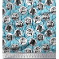 thumbnail image 1 of Soimoi Moss Georgette Fabric Rocket,Planet & Astronaut Animal Print Sewing Fabric Yard 42 Inch Wide, 1 of 3