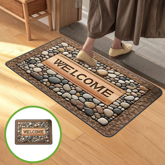 Tapis de Porte d'Entrée Vision Simulée Tapis de Salle de Bain Tapis de Sol à l'Entrée de la Salle de Bain